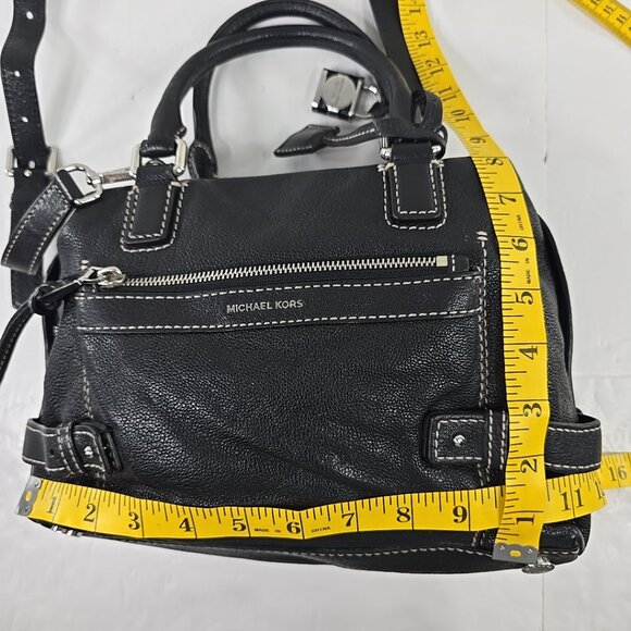 MICHAEL MICHAEL KORS ABBY MEDIUM BLACK LEATHER SATCHEL BAG CROSSBODY STRAP *VGC* - Picture 13 of 16